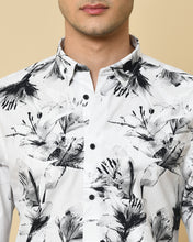 Load image into Gallery viewer, Hand Painted Floral Trim Fit Shirt
