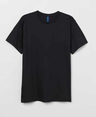 Black Solid Plain T-shirt