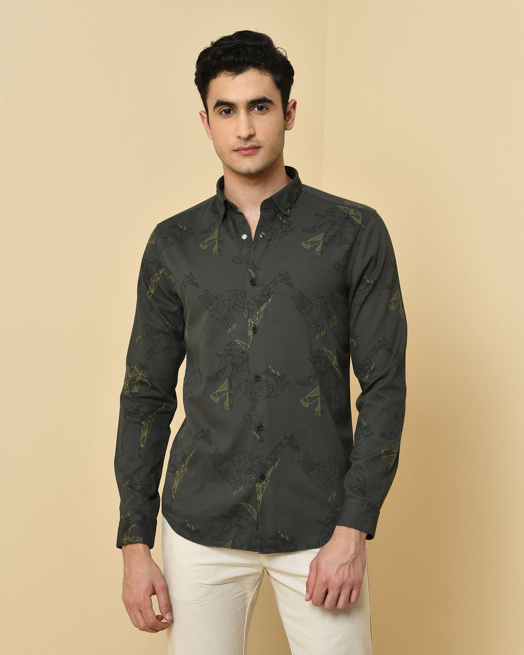 Ditsy Floral Trim Fit Shirt