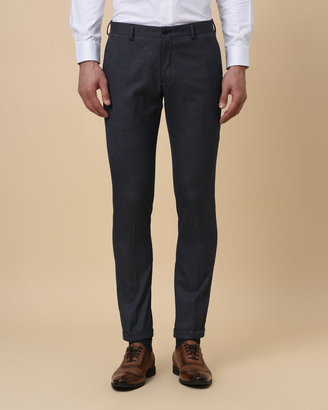Navy Slim Fit Trousers